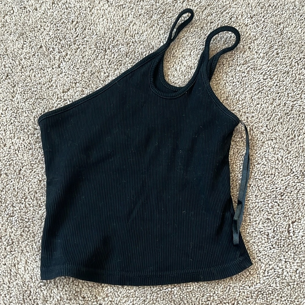 Princess Polly Secrets Black Ribbed Crop